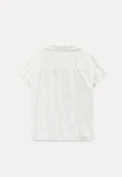 Short Sleeve Shirt with Collar and Button Front