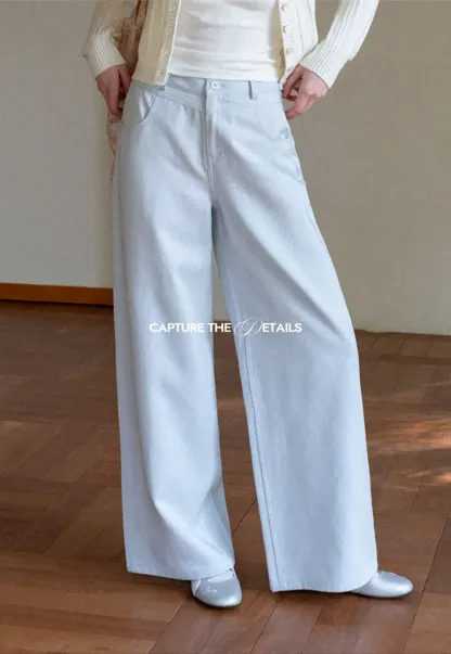 Wide Leg Casual Pants with Front Pockets