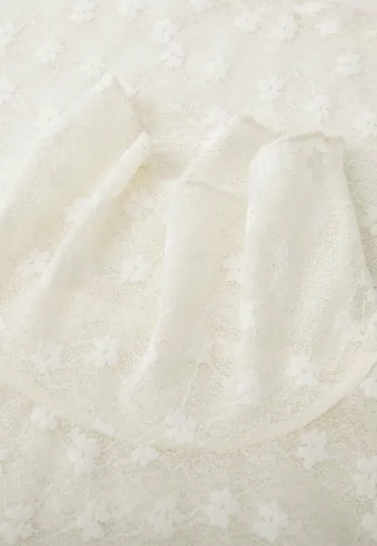 Sheer Star Print Long Sleeve Top