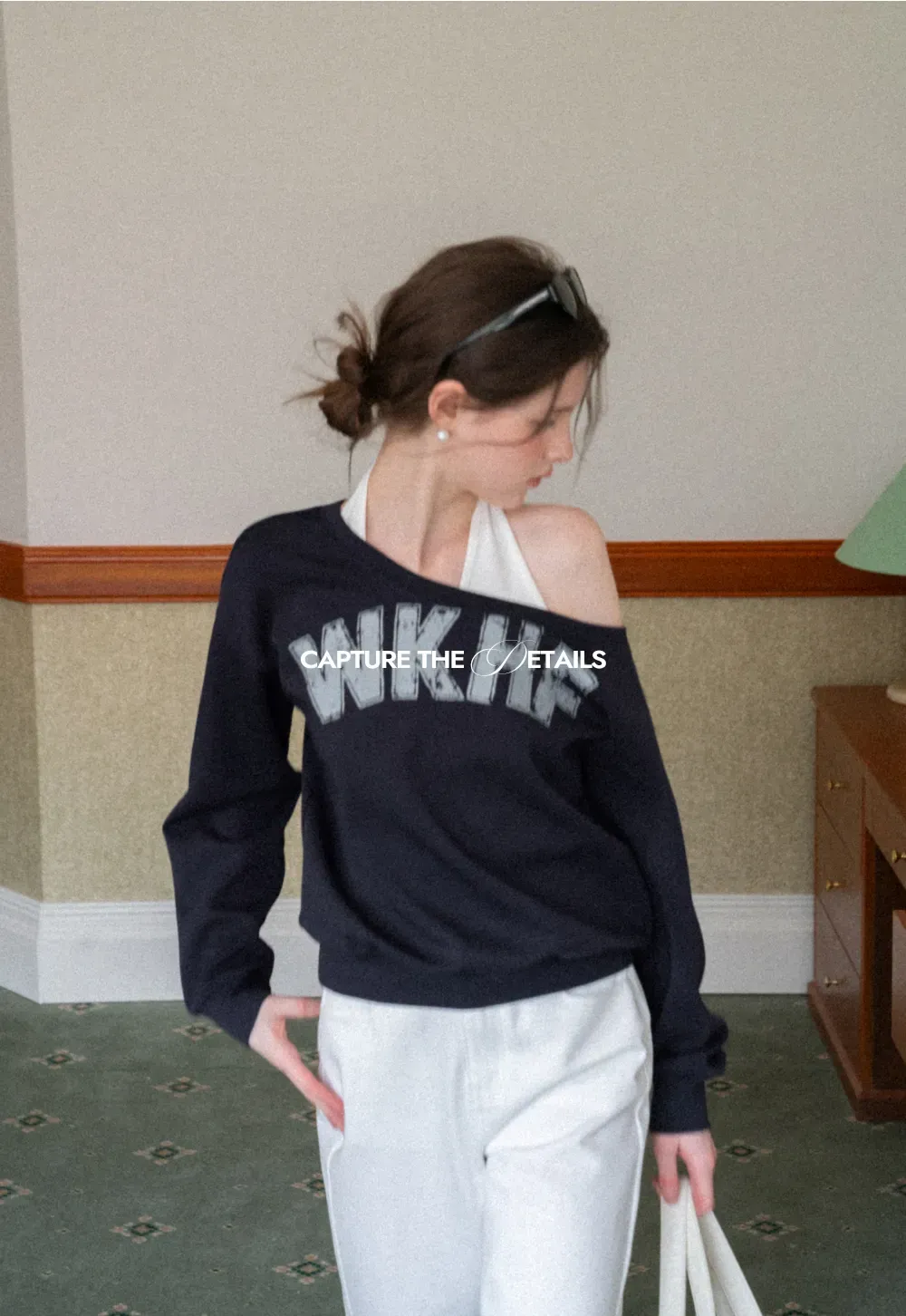 Off Shoulder Sweatshirt with Halter Top