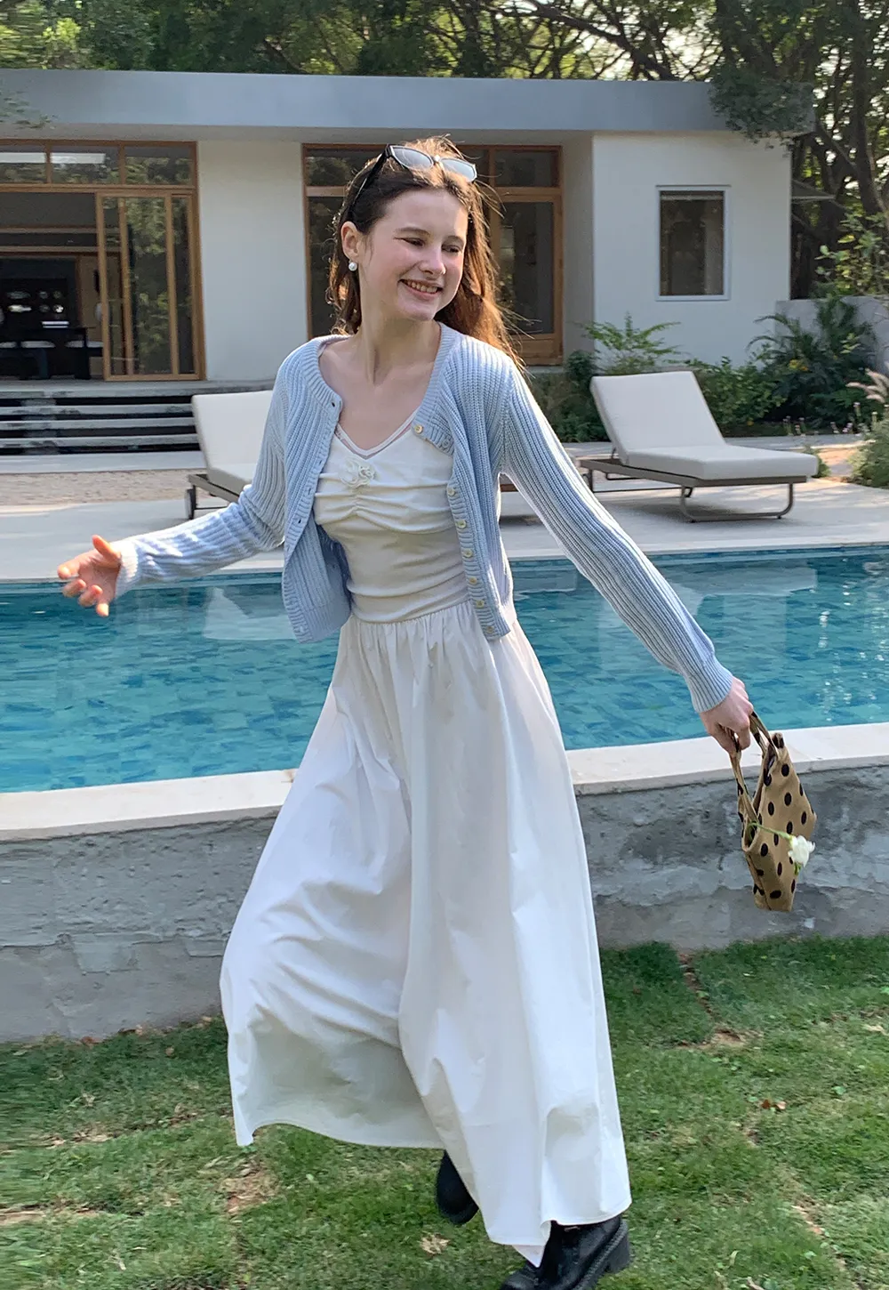 Ribbed Knit Cardigan with Button Closure