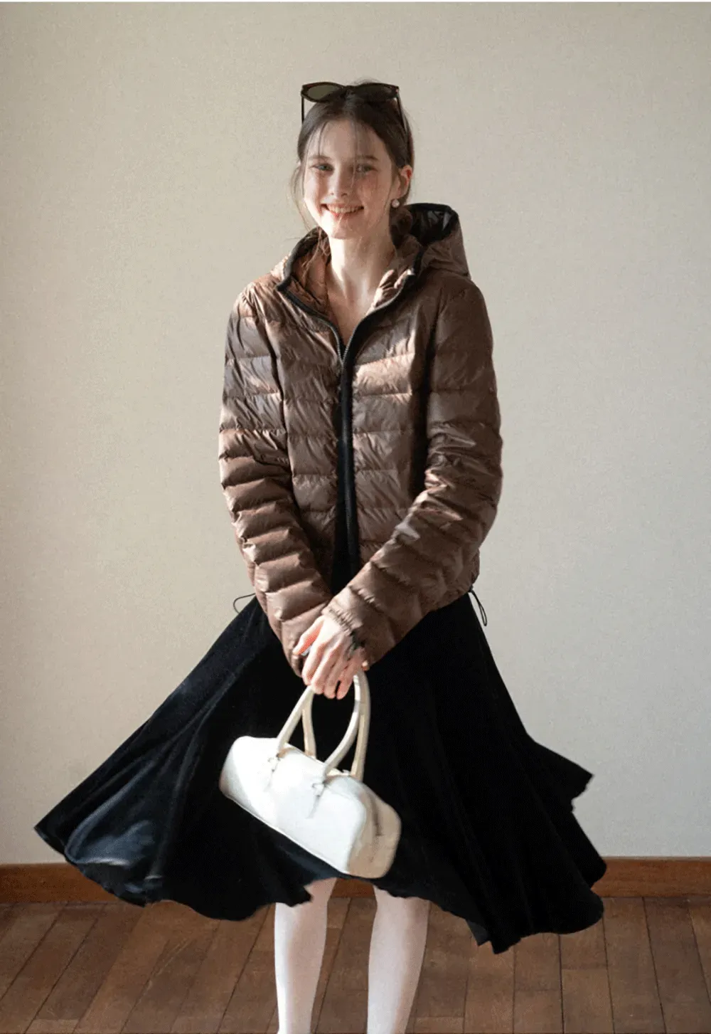 Velvet Pleated Mini Skirt