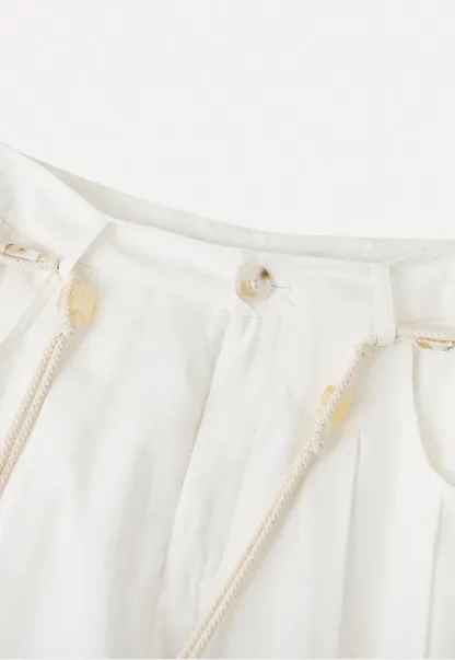 Casual Pants with Wide Legs and Pleats