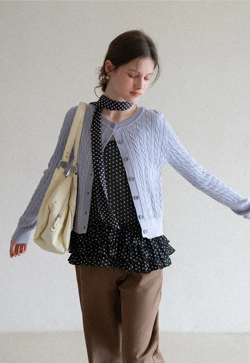 Cable Knit Long Sleeve Sweater Top