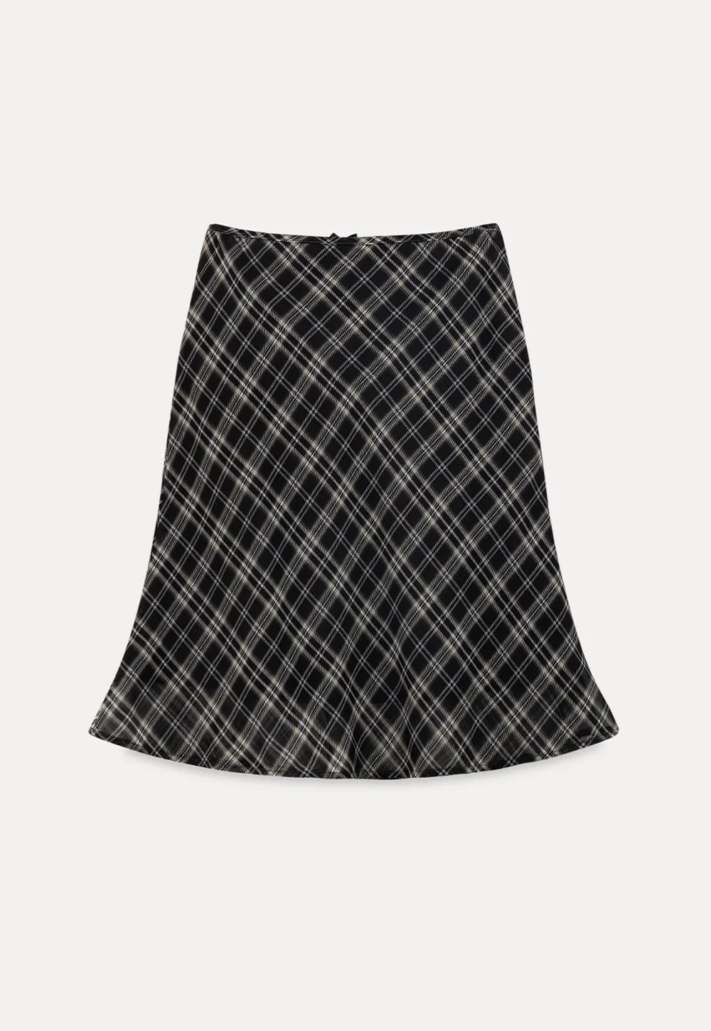 Plaid Skirt with Flowy Hem Design