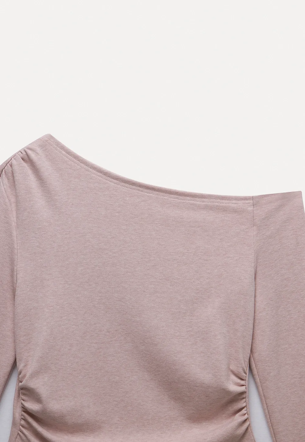 Women's Off-Shoulder Ruched Long-Sleeve Top