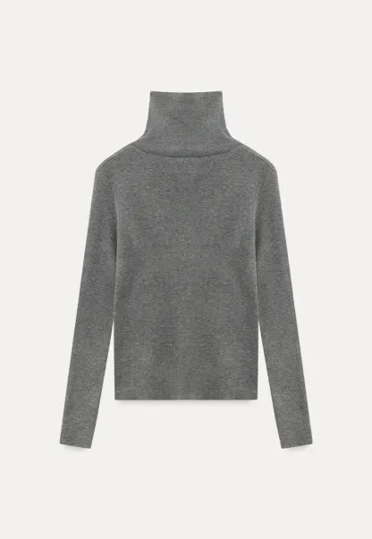 Turtleneck Sweater Long Sleeve Knitwear Women's Fitted Top