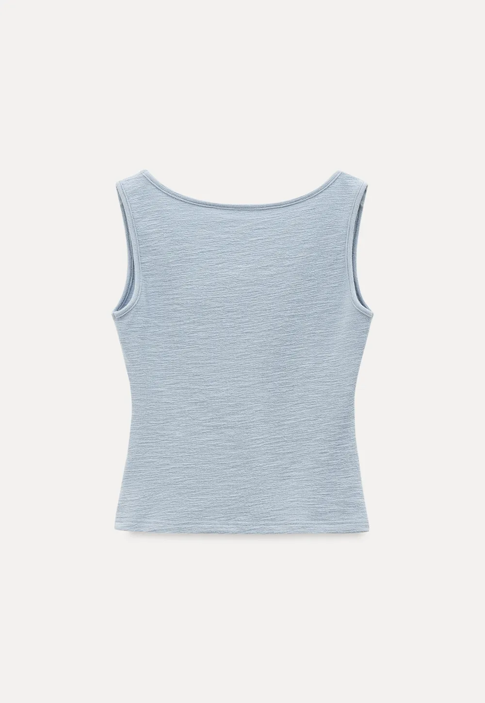 Lace Trimmed Sleeveless Top with Square Neckline