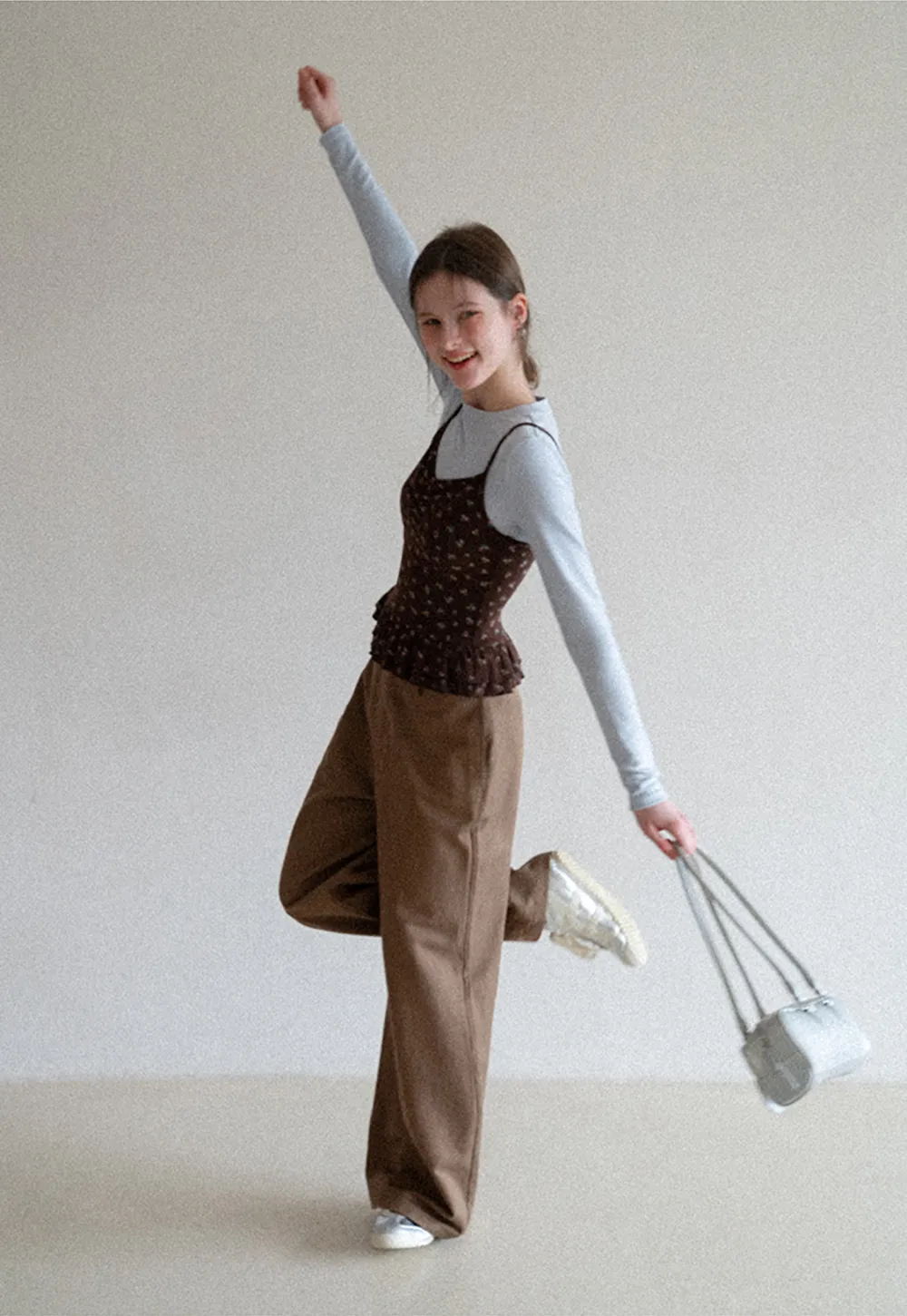 floral peplum tank top with ruffle hem