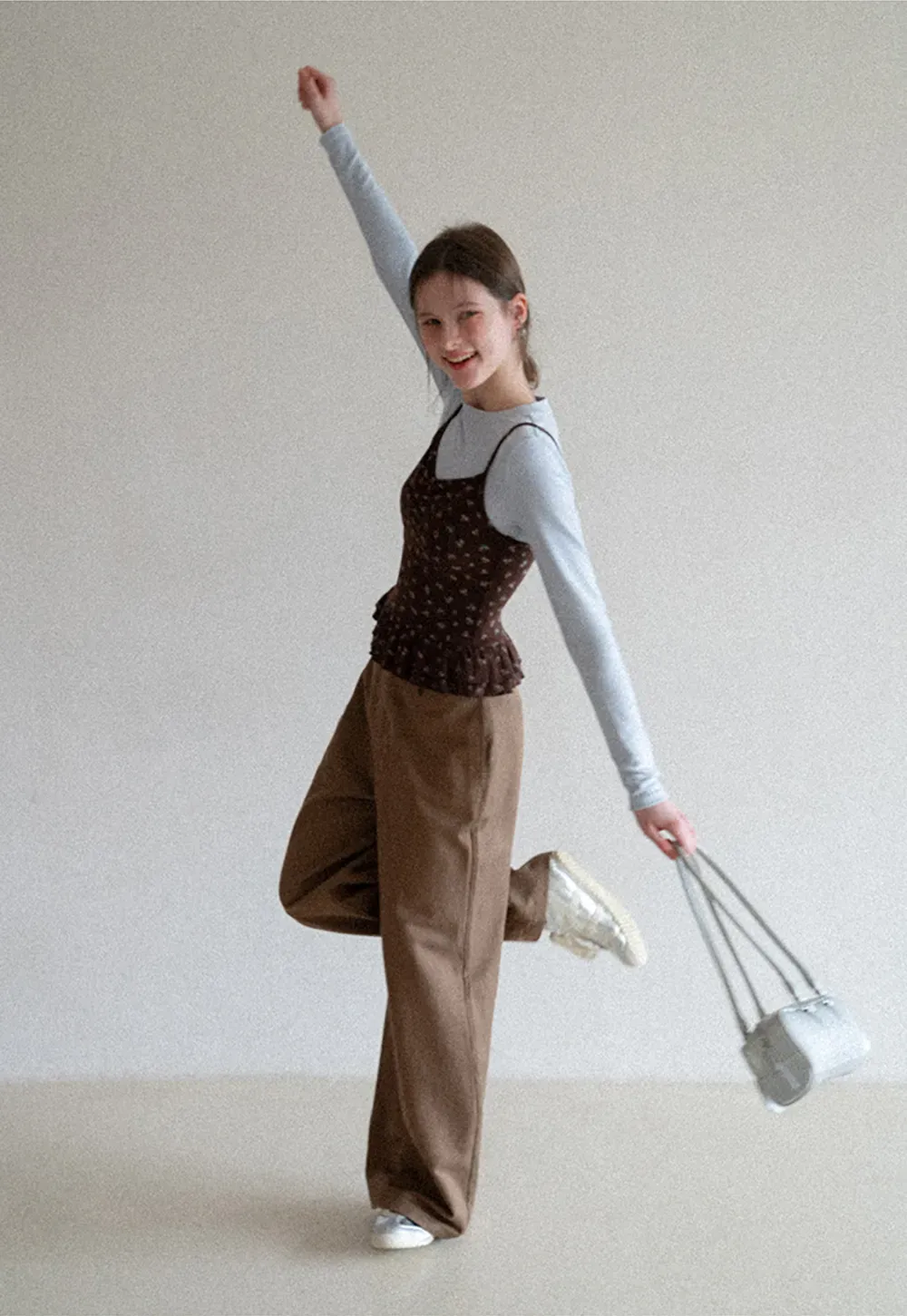 floral peplum tank top with ruffle hem