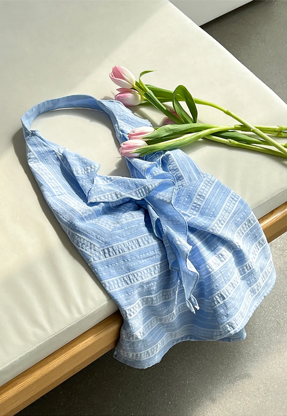 Halter Neck Top with Ruffled Detail