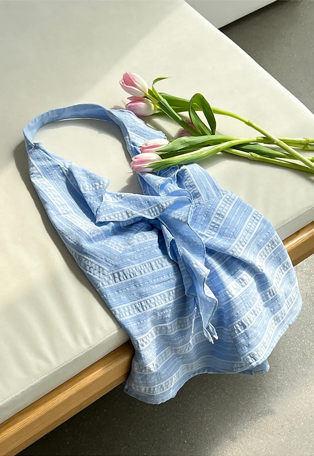 Halter Neck Top with Ruffled Detail