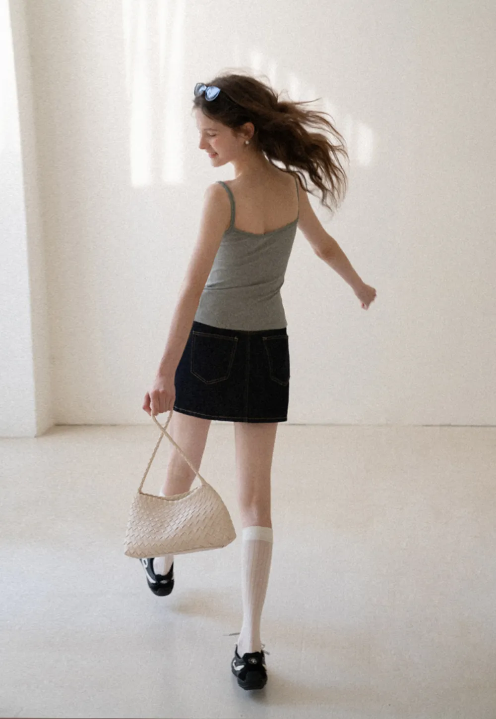 Lace Trim Button Front Tank Top