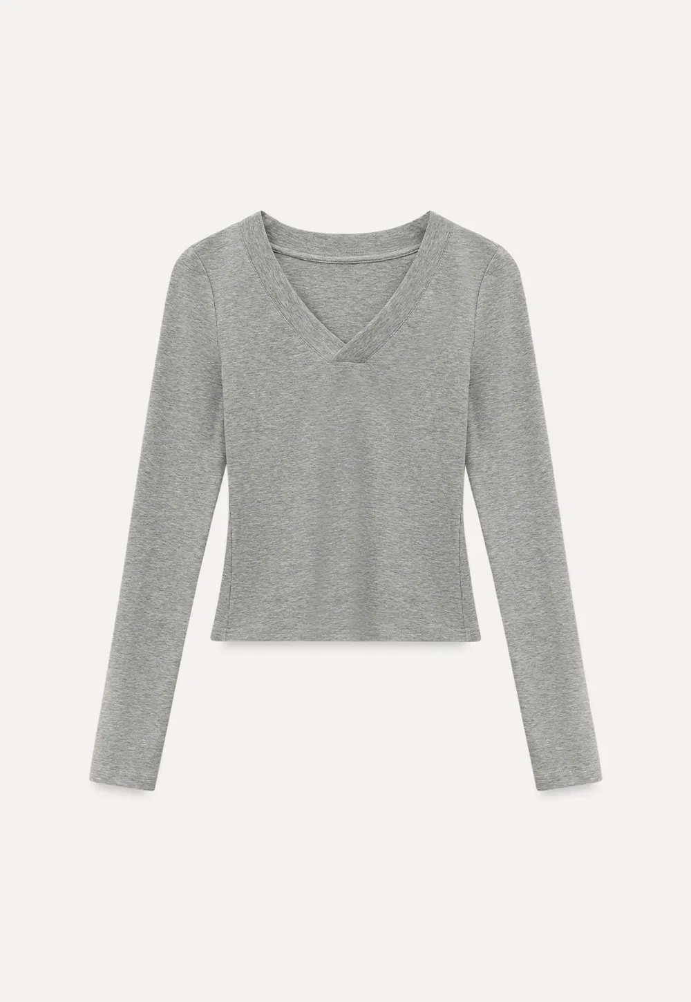 Long sleeve crew neck t shirt with fitted cut