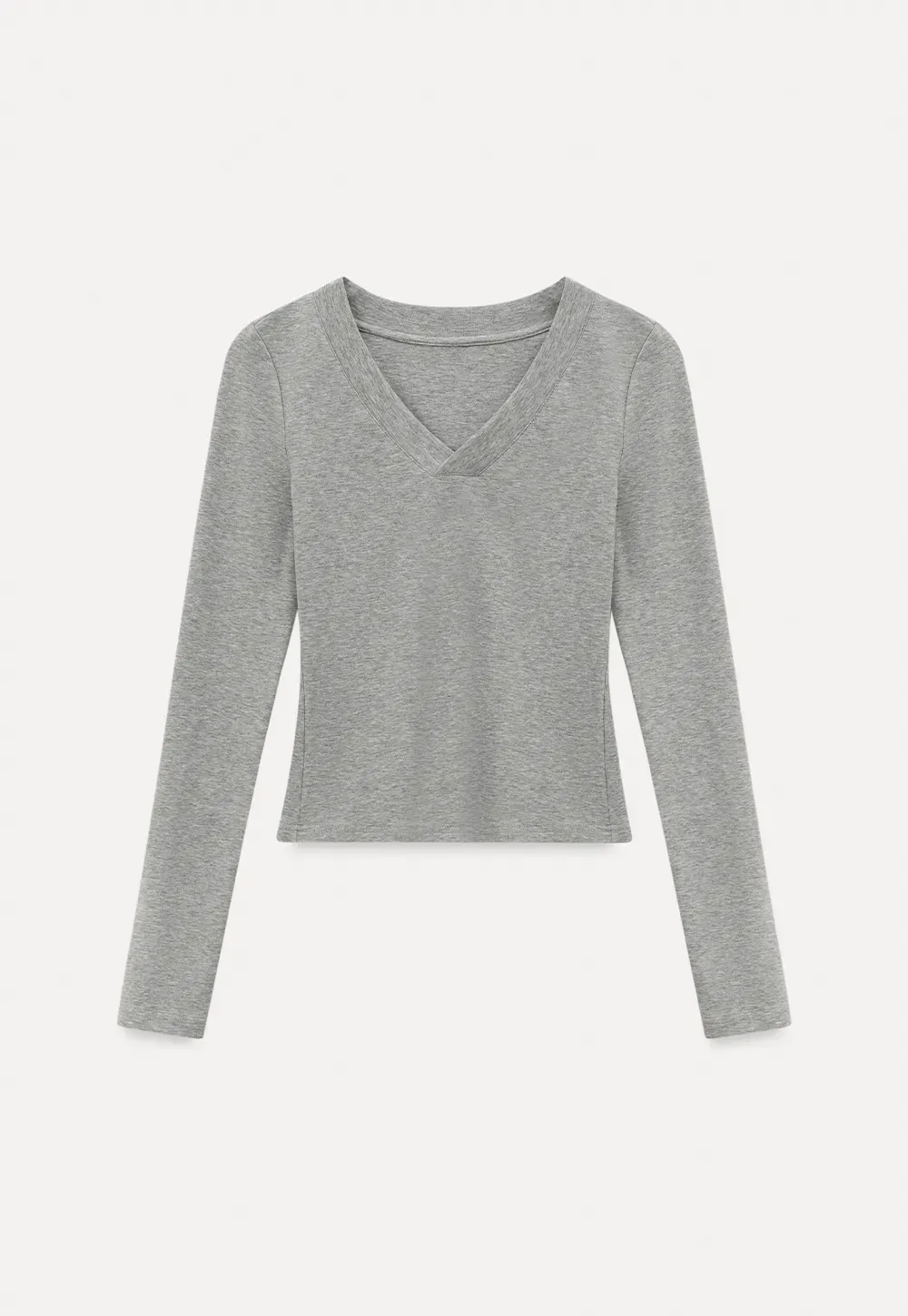 Long sleeve crew neck t shirt with fitted cut