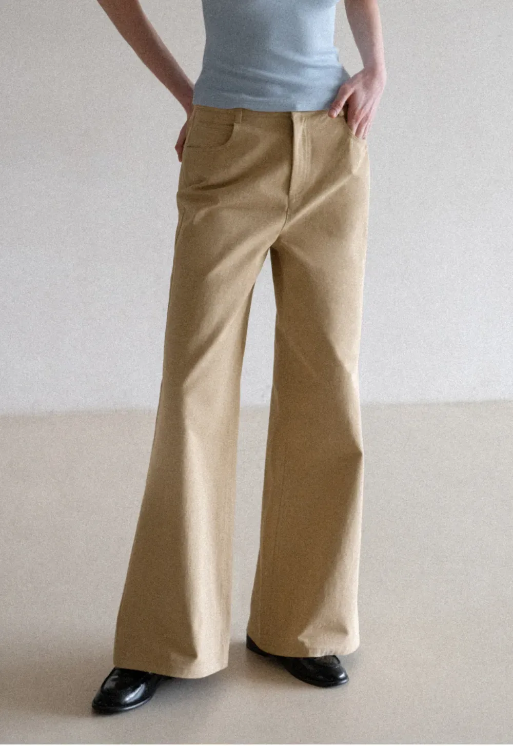 Wide Leg Casual Pants with Back Pockets
