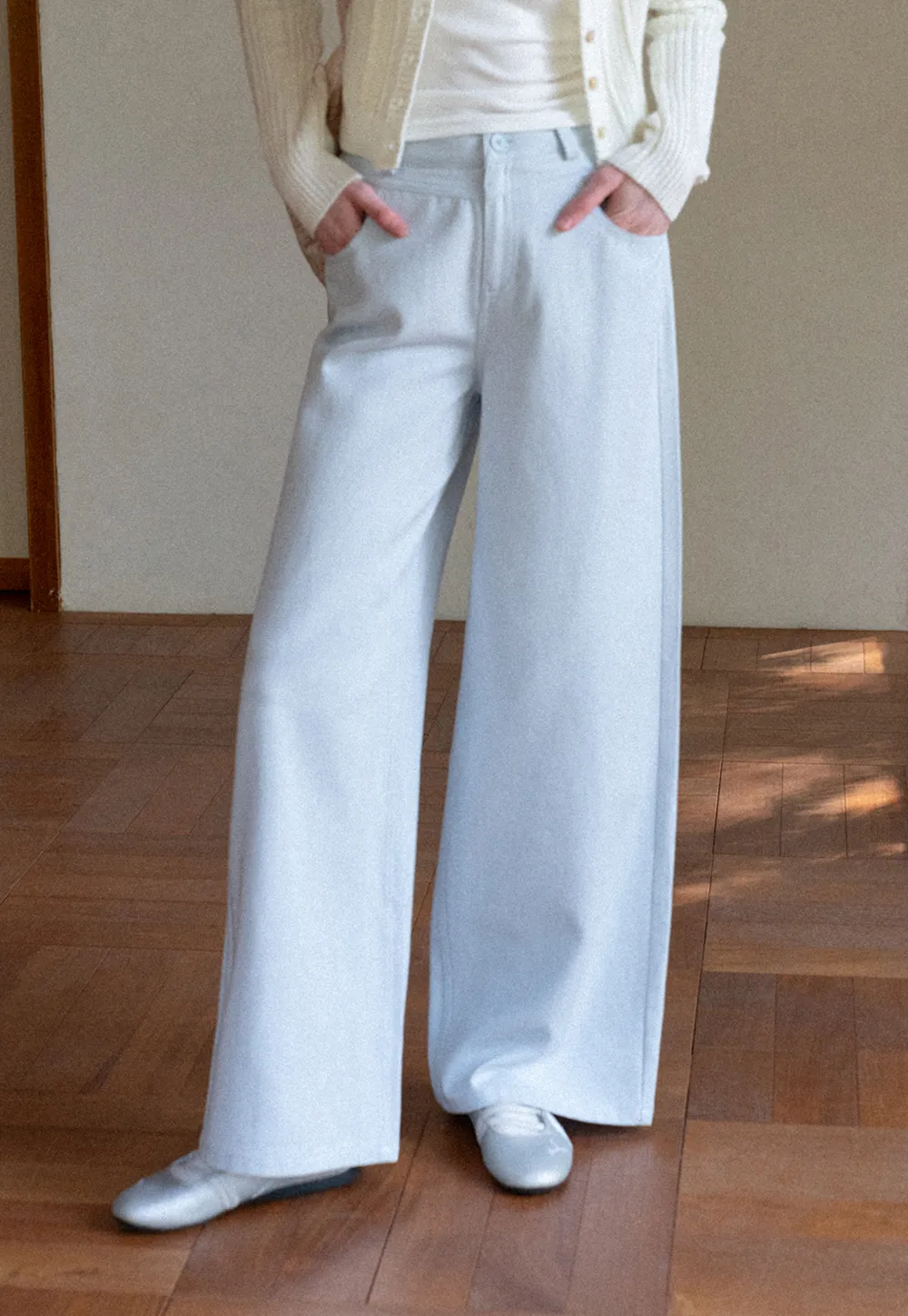 Wide Leg Casual Pants with Front Pockets