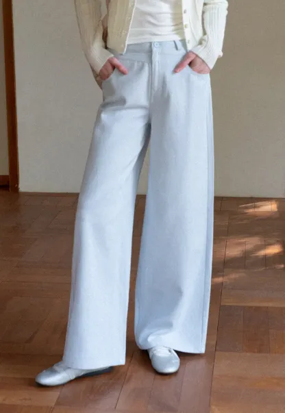 Wide Leg Casual Pants with Front Pockets