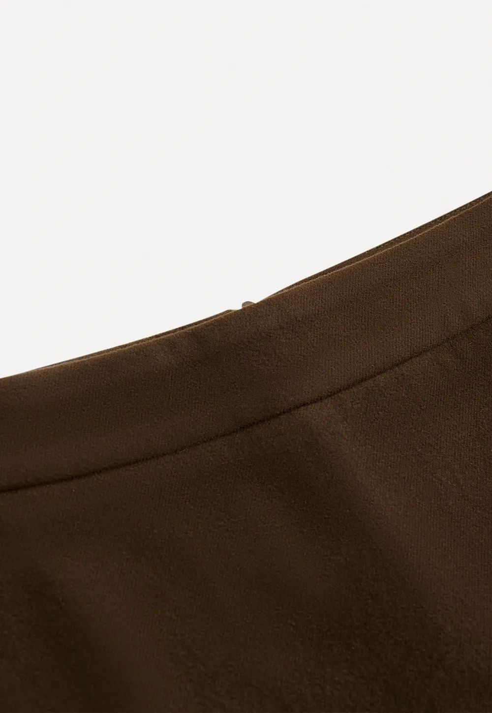 Women Faux Suede A-line Mini Skirt High Waist