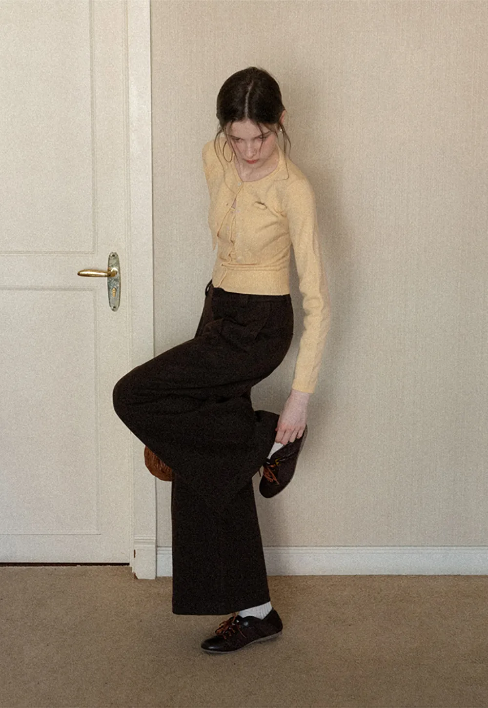 Elegant Knit Cardigan with Button Detail and Tank Top Set