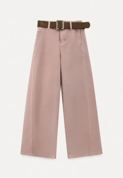 Wide leg high waist denim jeans with belt loop design