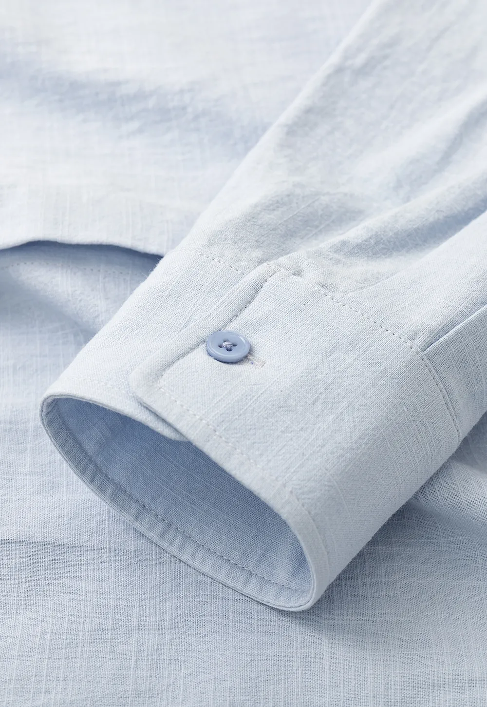 Lightweight long sleeve button front shirt with lace trim