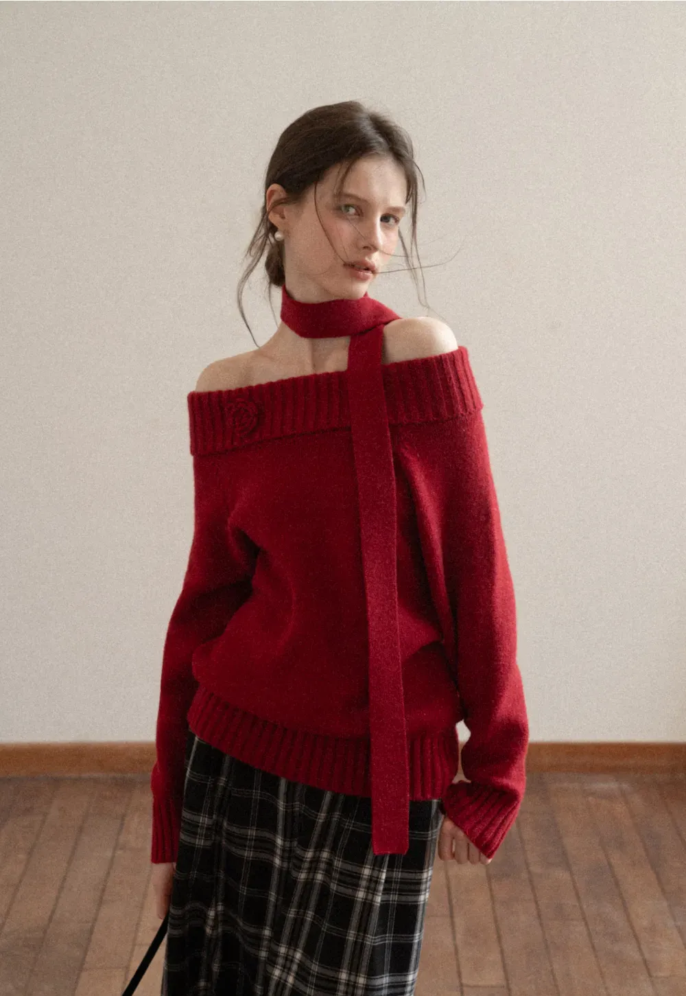 Plaid Wide Leg Pants Culottes Women's Trousers