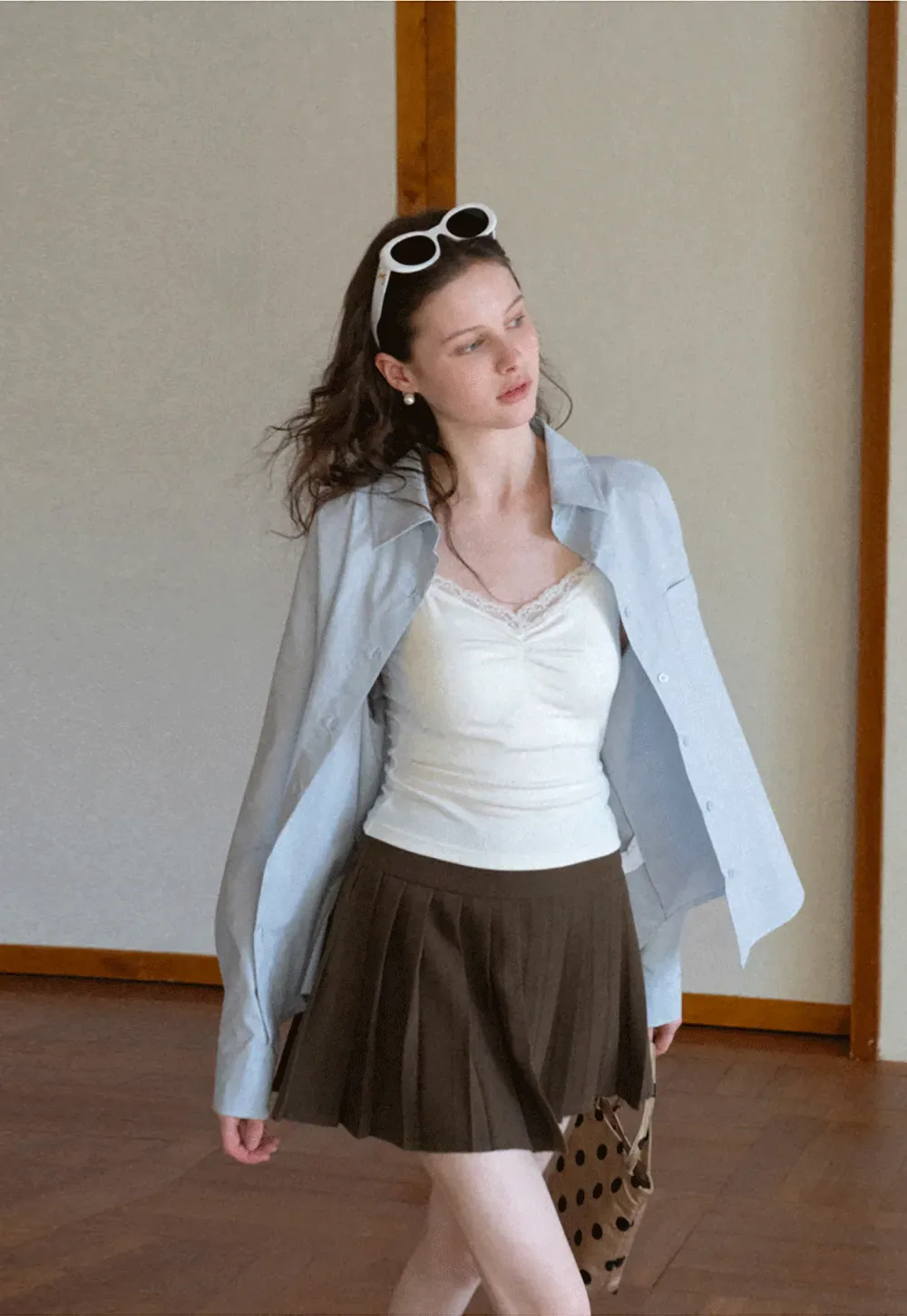 Classic button down shirt with rolled sleeves