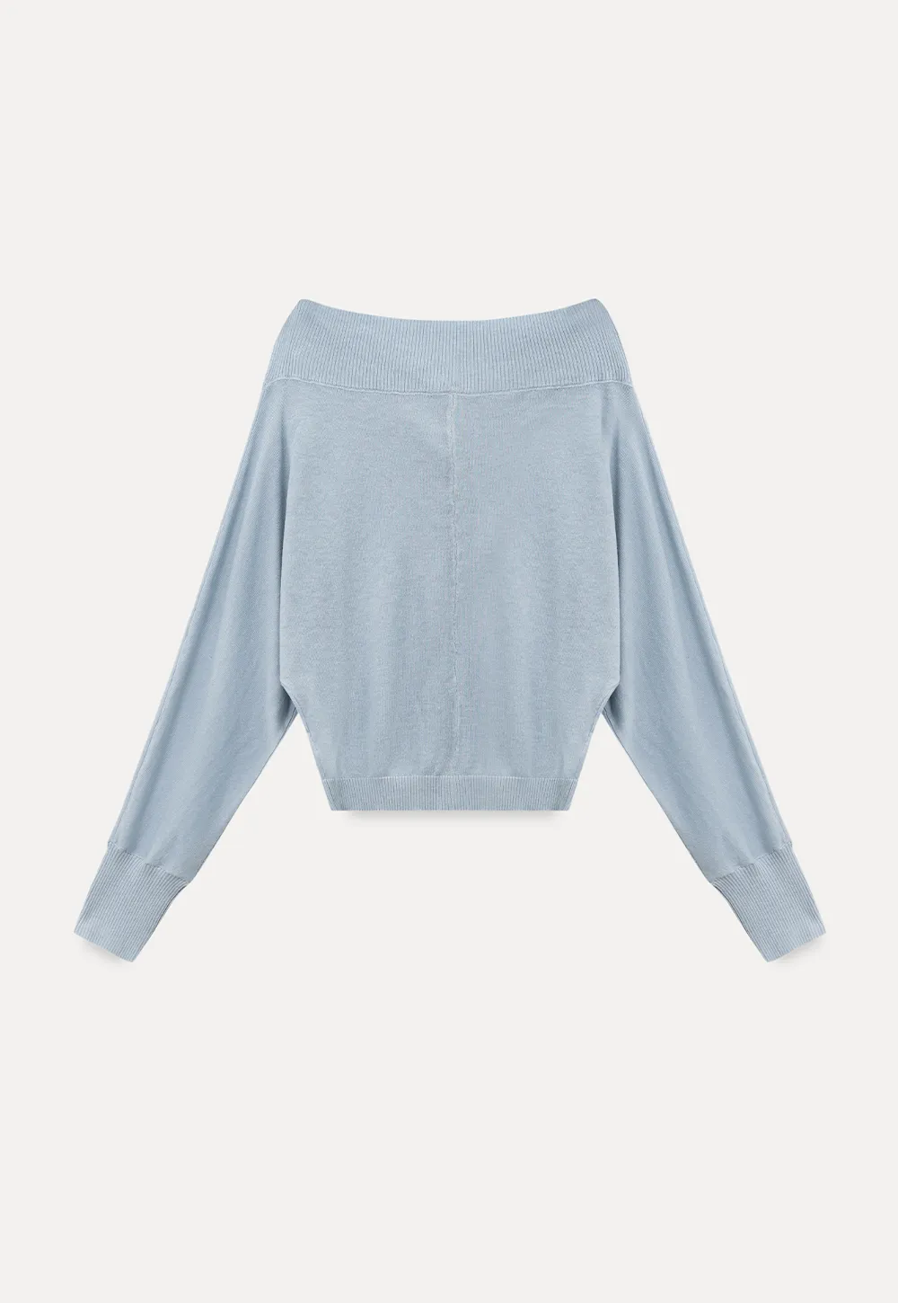 Off Shoulder Knit Cardigan with Button Front