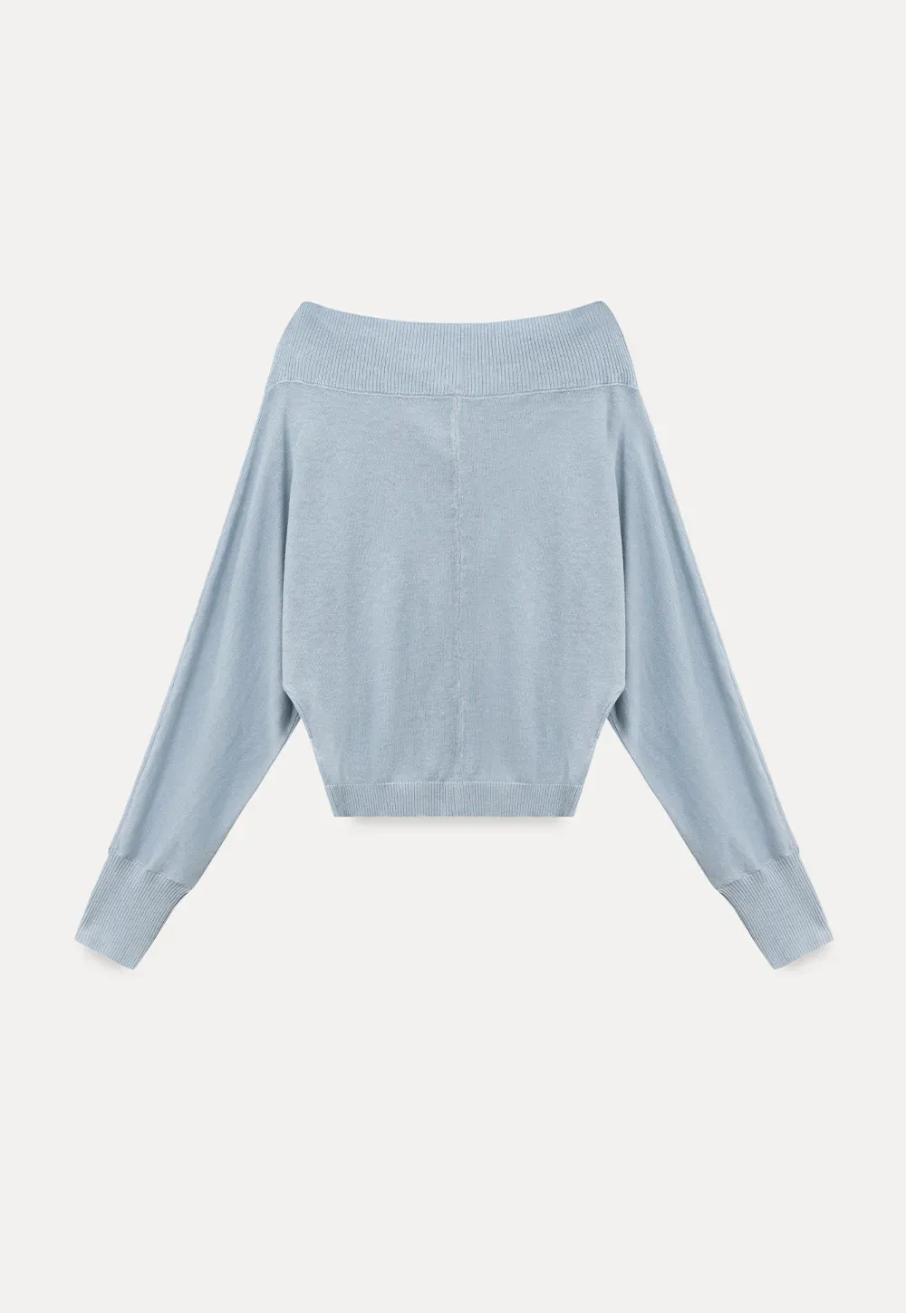 Off Shoulder Knit Cardigan with Button Front