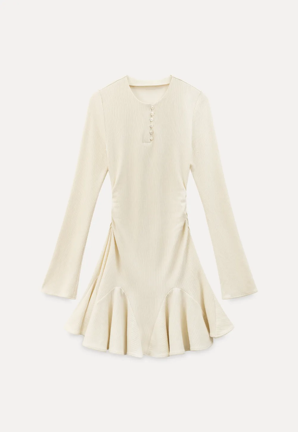 Elegant Flared Sleeve Mini Dress with Ruffle Hem