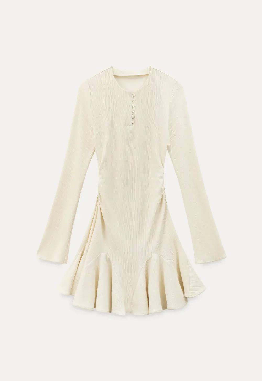 Elegant Flared Sleeve Mini Dress with Ruffle Hem