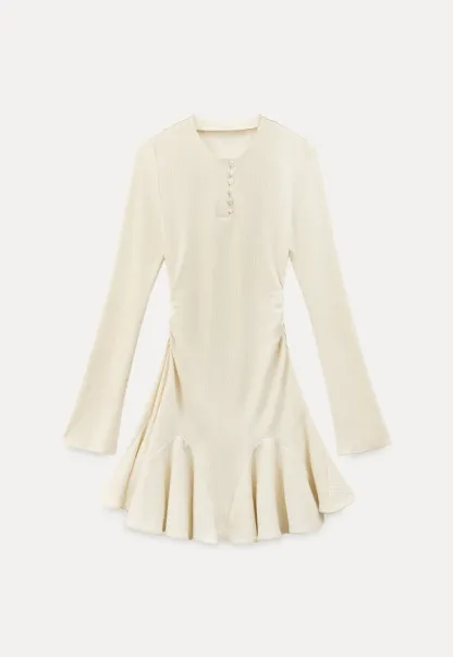 Elegant Flared Sleeve Mini Dress with Ruffle Hem