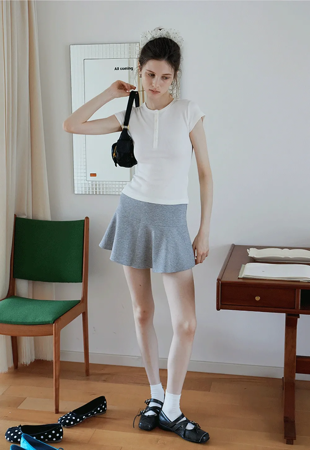 Women’s High Waist Flared Mini Skirt