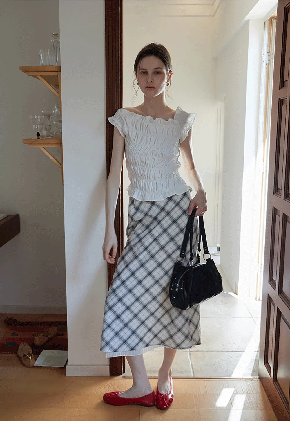 Women’s Plaid A-Line Midi Skirt