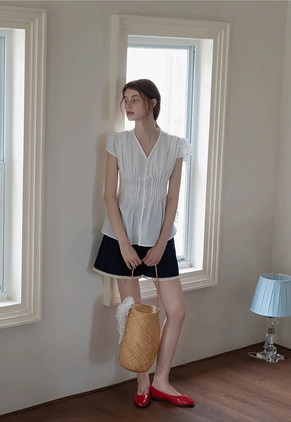 Women's Lace Trim Patchwork Shorts