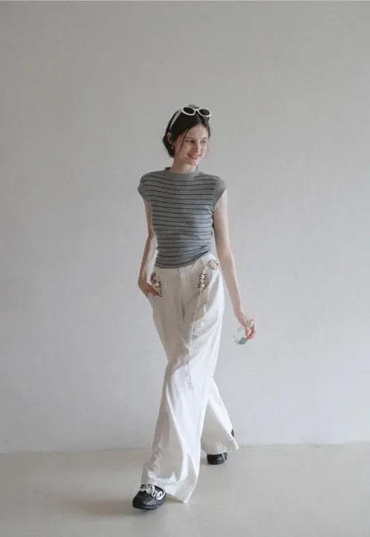 Boho Shell Tassel Wide Leg Pants