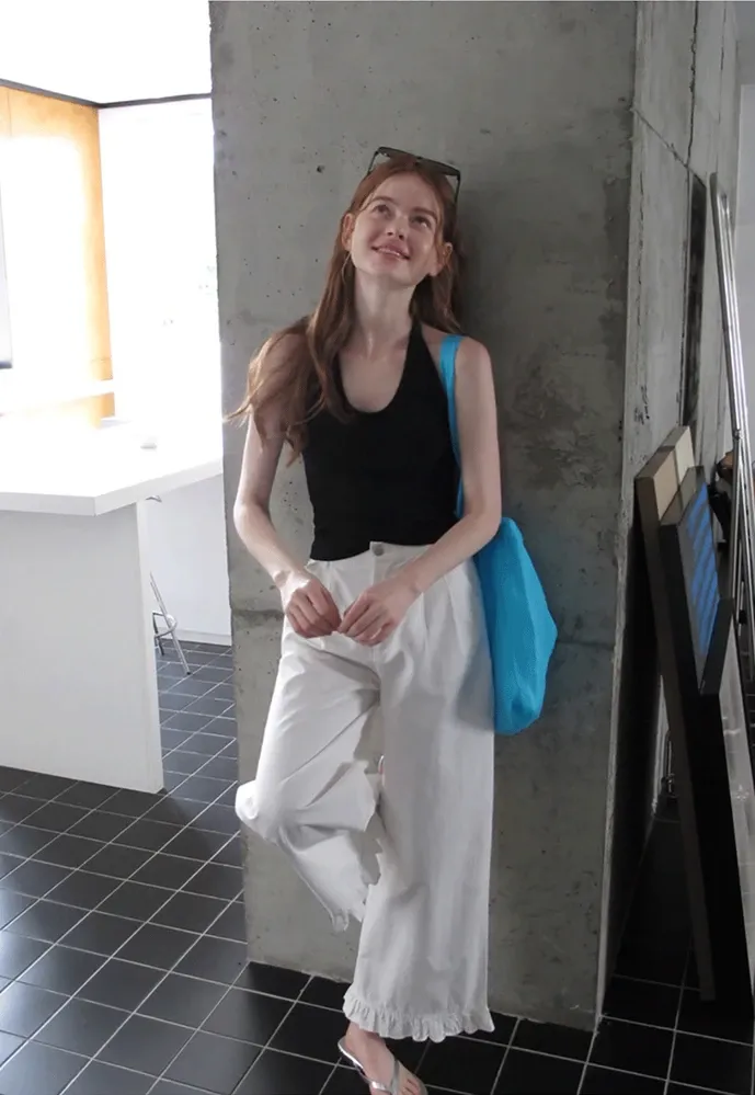 Women’s Ruffle Hem Wide-Leg Pants