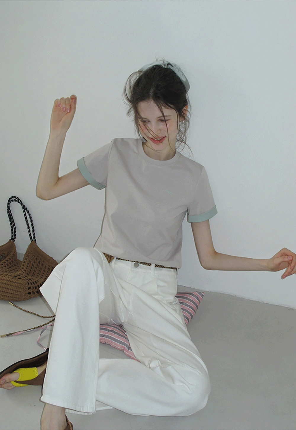 Women's Contrast Trim Crewneck T-Shirt