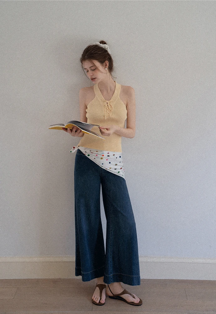 Women High Waist Wide Leg Denim Jeans