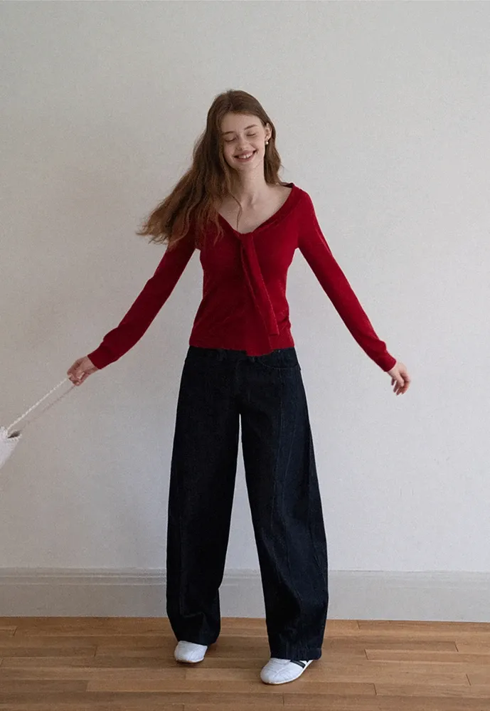 Women Wide‑Leg Denim Pants