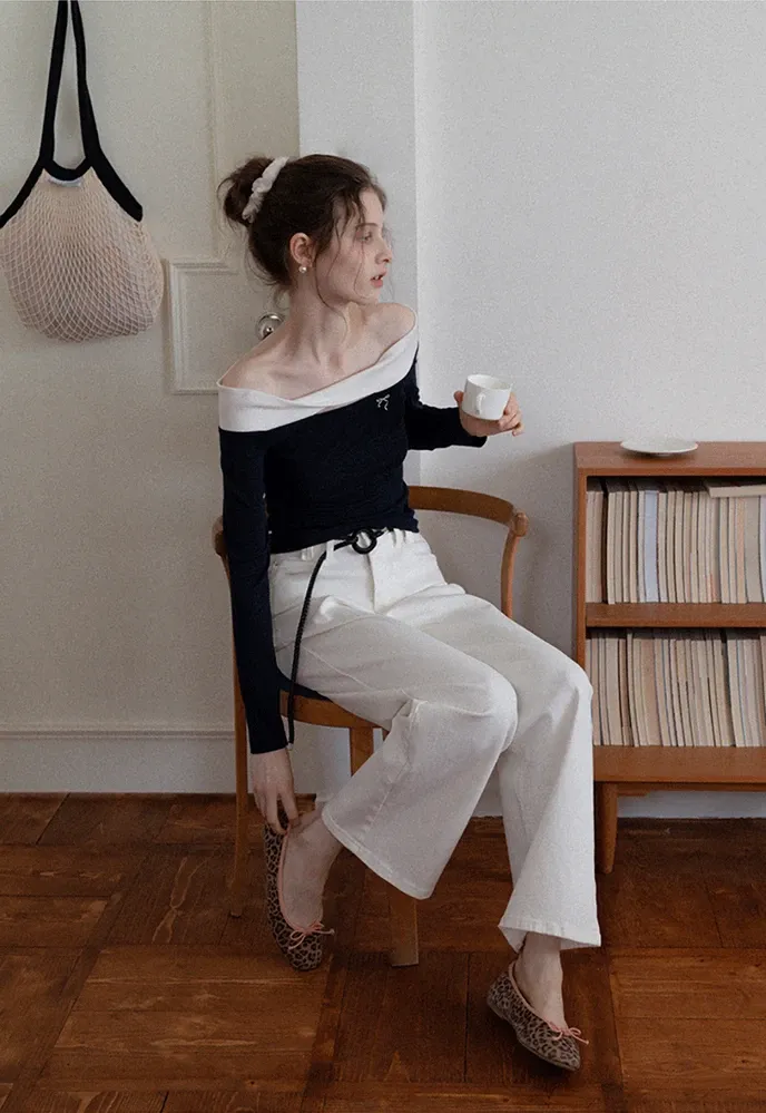 Wide Leg Jeans with Scarf Belt