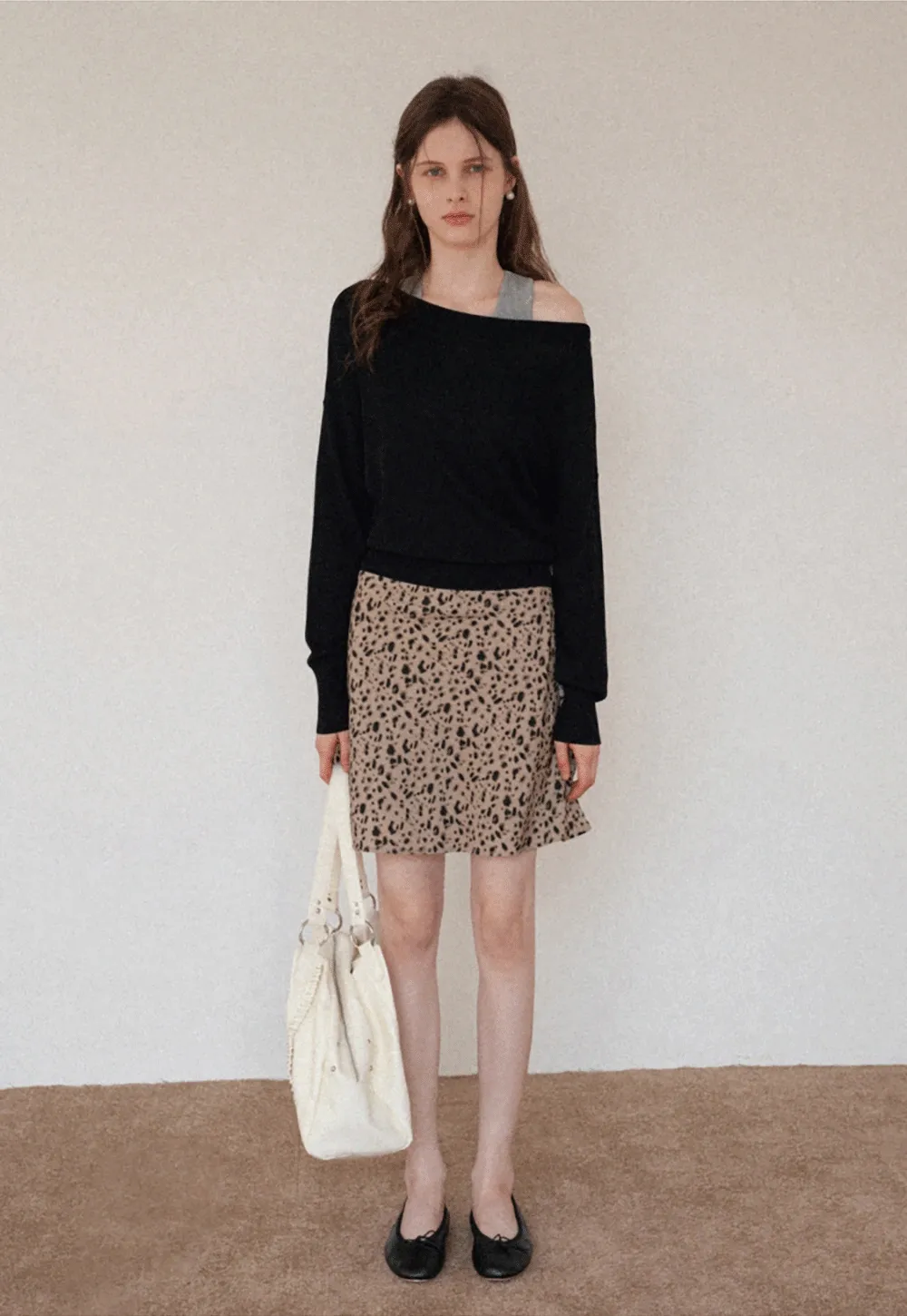 Women's Leopard-Print A-Line Mini Skirt