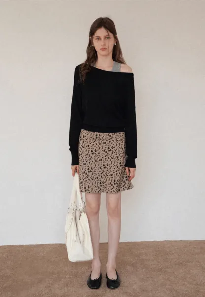 Women's Leopard-Print A-Line Mini Skirt