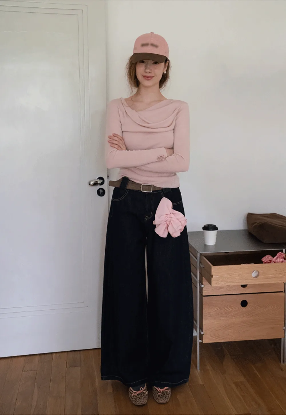 Womens Draped Cowl Neck Slim Fit Tops