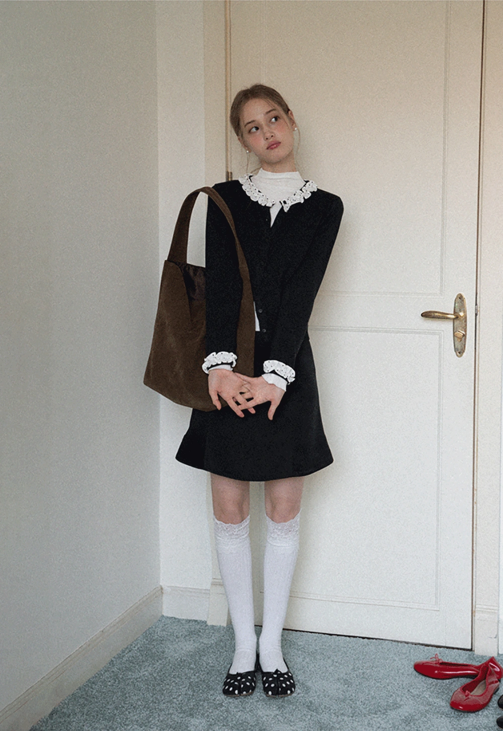 Womens Black High Waist A-Line Mini Skirt