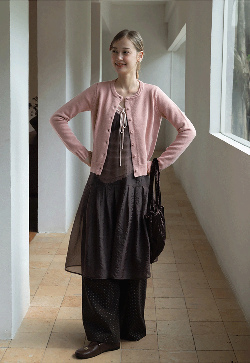 Womens Knit Button Down Cardigan Sweater