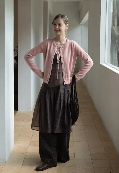 Womens Knit Button Down Cardigan Sweater