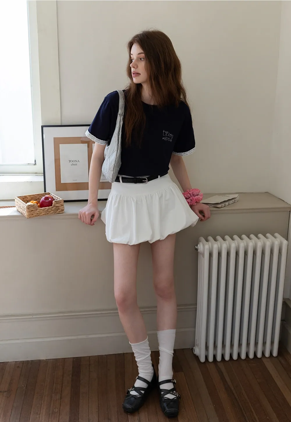 Women’s Typing Mistake Graphic T-Shirt with Lace Trim