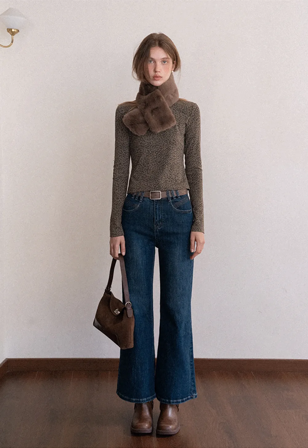 Leopard Print Long Sleeve Top